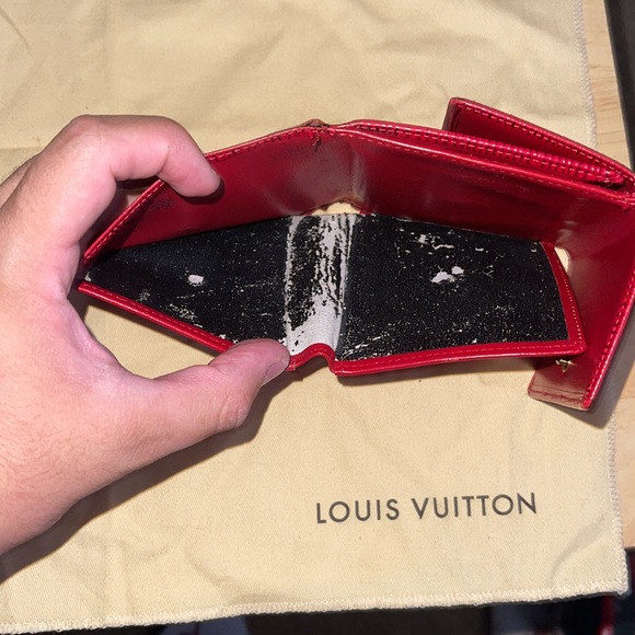 Authentic Vintage Louis Vuitton Red Epi-Tri Food Wallet - Picture 6 of 7